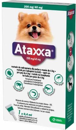 Krka Ataxxa Spot-On 0,4Ml Krople Na Pchły Kleszcze I Komary Dla Psa