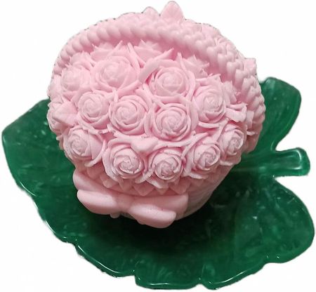 Naturalne duże mydło bukiet róż w koszyku Ślub Komunia Dzień Mamy