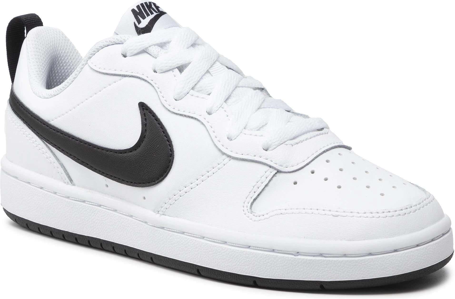 Buty NIKE - Court Borough Low 2 (GS) BQ5448 104 White/Black - Ceny i