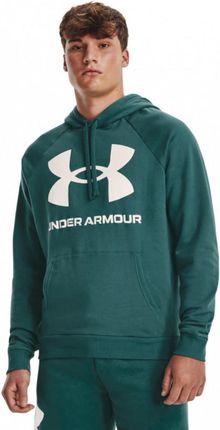 Męska bluza dresowa  nierozpinana z kapturem UNDER ARMOUR UA Rival Fleece Big Logo HD - zielona