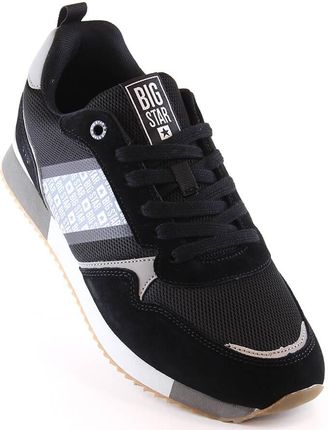 Skórzane buty sportowe męskie komfortowe czarne Big Star JJ174397