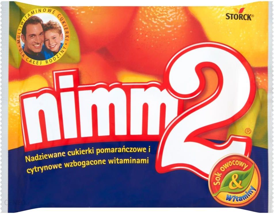  Nimm2 pomarańczowe i cytrynowe cukierki z sokiem owocowym i witaminami 90g