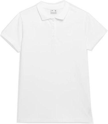 Damska koszulka polo 4F SS23 TSHF585 biały 10S S