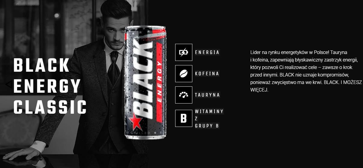Black energy drink puszka 250ml - zdjęcie 2 Black energy drink puszka 250ml