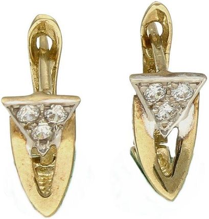 Diament Złote kolczyki damskie 333 ozdobione błyszczącą cyrkonią