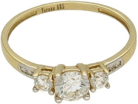 Diament Złoty pierścionek 585 zaręczynowy wzór rozmiar 15