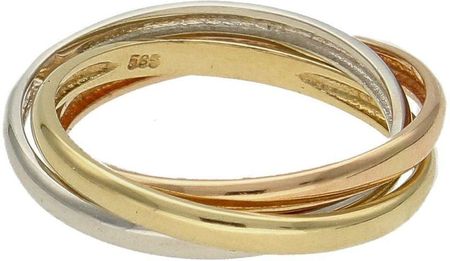 Diament Złoty pierścionek z trójkolorowego złota rozmiar 14 EA10325