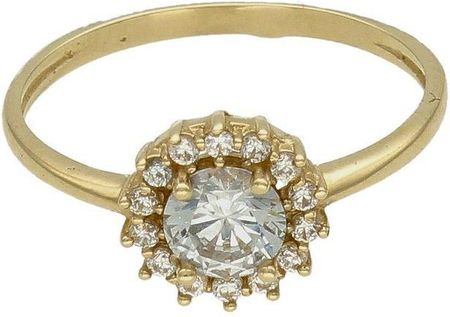 Diament Złoty pierścionek damski 585 zaręczynowy wzór rozmiar 15