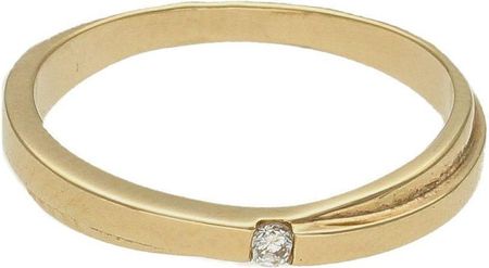 Diament Złoty pierścionek damski 585 delikatny zaręczynowy wzór rozmiar 13