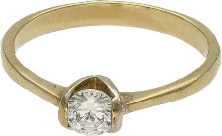 Diament Złoty pierścionek damski 585 zaręczynowy wzór rozmiar 16