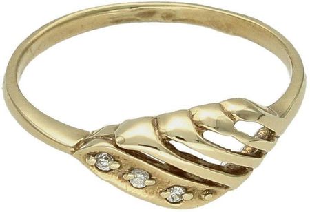 Diament Złoty pierścionek damski 333 klasyczny wzór z cyrkoniami rozmiar 12