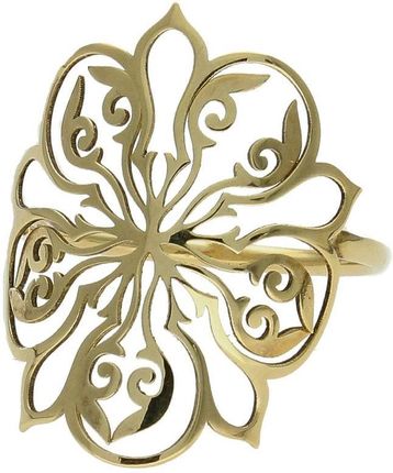 Diament Złoty pierścionek damski 585 ażurowy kwiat rozmiar 15
