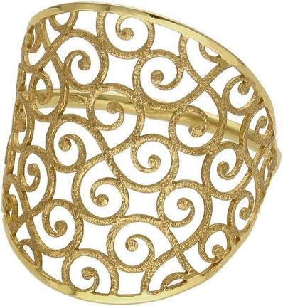 Diament Złoty pierścionek damski 585 ażurowy mat wzór rozmiar 15