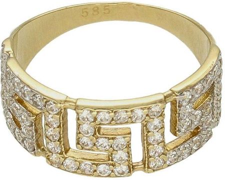 Diament Złoty pierścionek damski Droga Grecka Białe Kamienie rozmiar 12