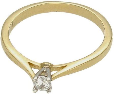 Diament Złoty pierścionek 585 zaręczynowy wzór rozmiar 11