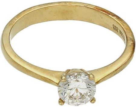Diament Złoty pierścionek damski 333 z cyrkonią zaręczynowy rozmiar 9
