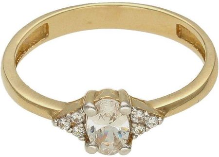 Diament Złoty pierścionek 585 damski zaręczynowy wzór rozmiar 17