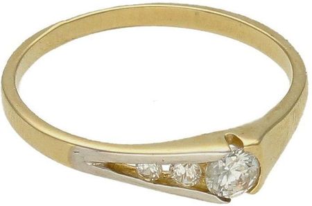 Diament Złoty pierścionek 585 damski zaręczynowy wzór rozmiar 11