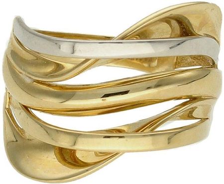 Diament Złoty pierścionek 585 białe złoto nowoczesny rozmiar 17