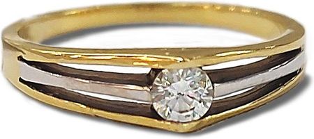 Lovrin Złoty pierścionek 585 zaręczynowy oczko cyrkonia