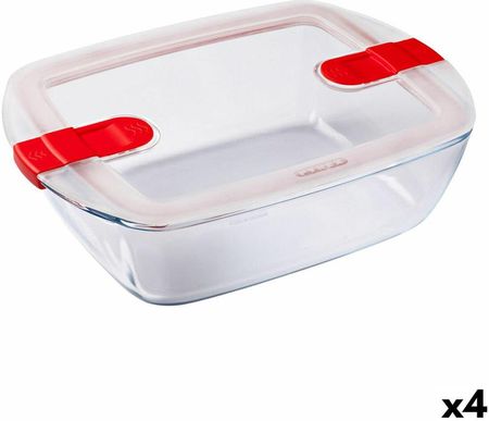 Pyrex Hermetyczne Pudełko Na Lunch Cook & Heat 2,5L Przezroczysty Szkło 4Szt. (S2707060)