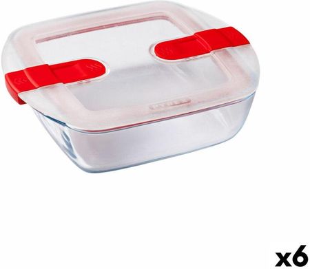 Pyrex Hermetyczne Pudełko Na Lunch Cook & Heat Czerwony 1L 20X17X6Cm Szkło 6Szt. (S2707056)