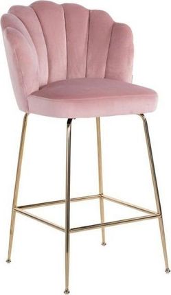 Richmond Interiors Krzesło Barowe Pippa Pink 80 Różowy Złoty Nowoczesny Kuchnia Jadalnia 31583