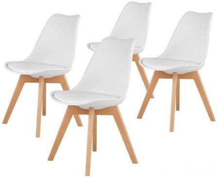Modernhome Krzesło Krzesła Zestaw Krzeseł Z Poduszką 4Szt Dc827 4 White 29500