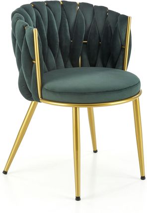 Halmar Krzesło K517 Ciemny Zielony Złoty 9379