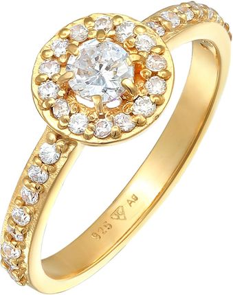 Elli Pierścień Damski pierścionek zaręczynowy klasyczny z kryształami cyrkonii w srebrze próby 925 Sterling Silver Pierścionki
