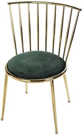 Mia Home Krzesło Metalowe Złote Połysk Carlito 14275