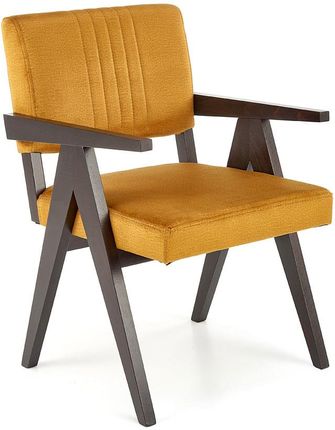 Elior Musztardowe Drewniane Krzesło W Stylu Retro Noko 28883