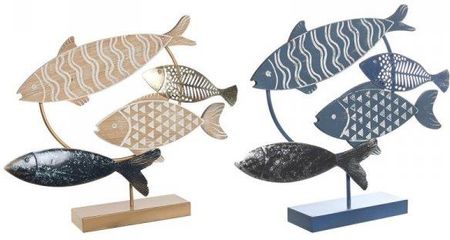 Dkd Home Decor Figurka Dekoracyjna 53X9X45 Cm Naturalny Niebieski Złoty Spirale Śródziemnomorski (2 Sztuk) 62063144