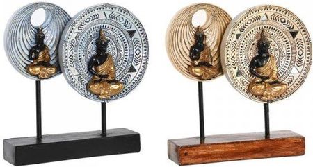 Dkd Home Decor Figurka Dekoracyjna 25X6,7X25,6 Cm Beżowy Niebieski Budda Orientalny (2 Sztuk) 62063864