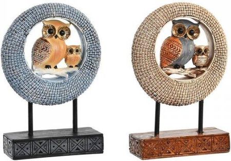 Dkd Home Decor Figurka Dekoracyjna 16,5X6X25,5 Cm Beżowy Sowa Niebieski Boho (2 Sztuk) 62064490