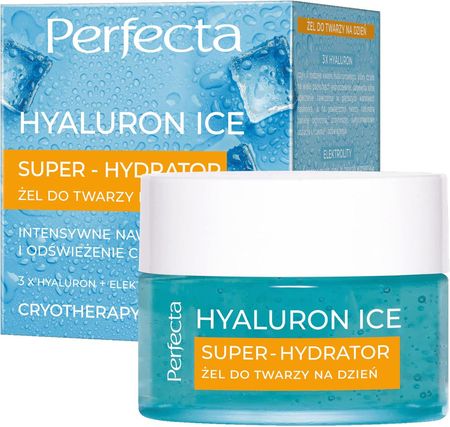 Krem Perfecta Hyaluron Ice 3x Hyaluron + Elektrolity Intensywne Nawilżenie I Odświeżenie Cery na dzień 50ml