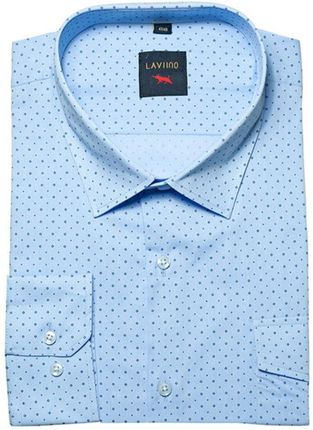 DUŻA koszula męska casual niebieska indygo w drobny wzorek dwie kieszenie 50/51-6XL