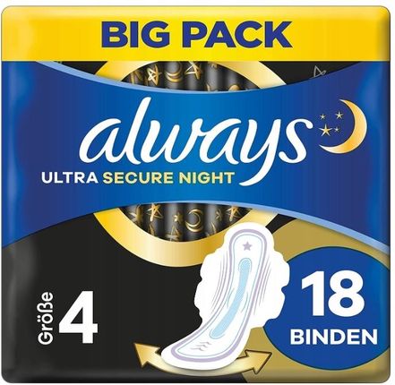 Always Ultra Secure Night Podpaski 18 szt.