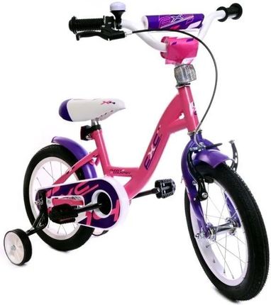 Midex RETRO Rower dziecięcy z kółkami bocznymi 14'' Różowo/Fioletowy