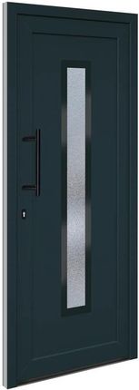 vidaXL Drzwi Wejściowe Antracytowe 88x200cm PVC 3157084