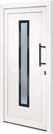vidaXL Drzwi Wejściowe Białe 98x208cm PVC 3157081