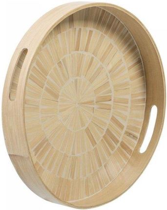 Bigbuy Home Tacka Do Przekąsek Beżowy Bambus 35X35X5Cm Drewno Mdf