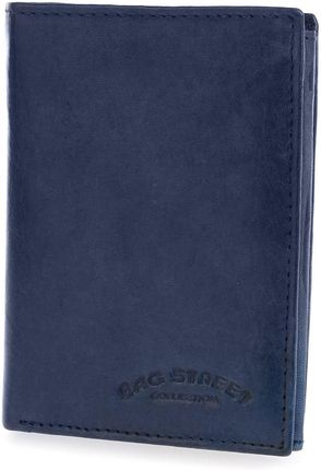 Niebieski skórzany portfel męski pionowy Bag Street 521