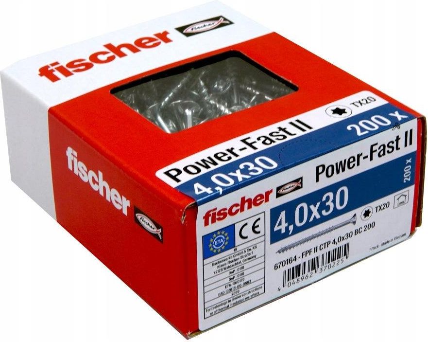 Fischer Wkręty Do Drewna I Płyt Wiórowych Power-Fast 4.0x4