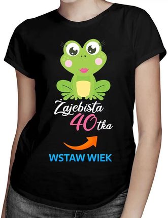 Żajebista + wiek - damska koszulka na prezent - produkt personalizowany