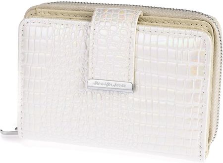 Skórzany portfel damski lakierowany elegancki modny biały 826