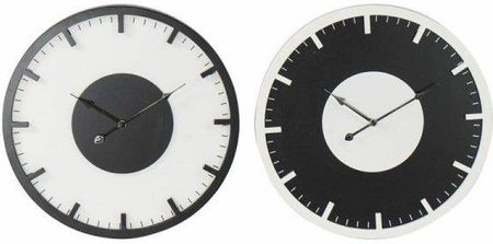 Dkd Home Decor Zegar Ścienny 50X3,5X50Cm Czarny Biały Vintage Drewno Mdf 2Szt.