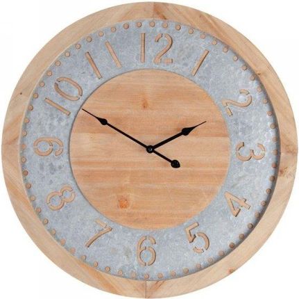 Bigbuy Home Zegar Ścienny Naturalny Drewno Świerkowe 60X4,5X60Cm
