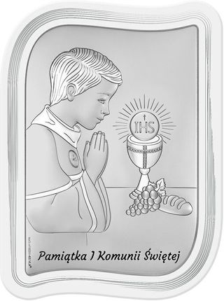 Beltrami Srebrny Obrazek Pamiątka Pierwszej Komunii Świętej