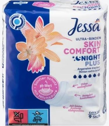 Jessa Skin Comfort Night Plus Podpaski 9 szt.